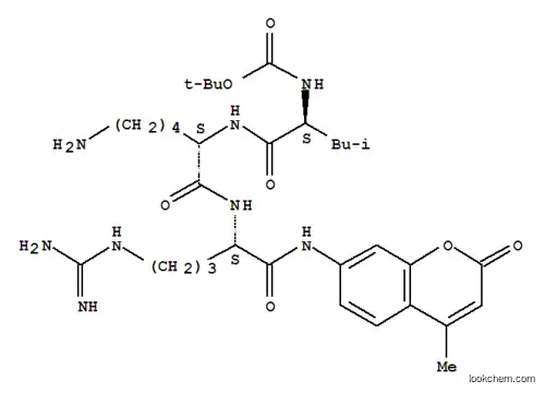 Molecular Structure of 109358-47-6 (BOC-LEU-LYS-ARG-AMC HYDROCHLORIDE SALT)