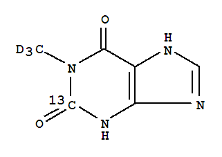 1H-Purine-2,6-dione-2-13C,3,7-dihydro-1-(methyl-d3)- (9CI)