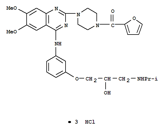 2-FURYL-[4-[4-[[3-[2-HYDROXY-3-(PROPAN-2-YLAMINO)PROPOXY]PHENYL]AMINO] -6,7-DIMETHOXY-QUINAZOLIN-2-YL]PIPERAZIN-1-YL]METHANONE TRIHYDROCHLORI DE
