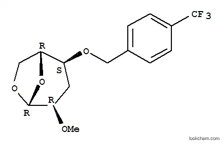 Molecular Structure of 112338-91-7 (.beta.-D-ribo-Hexopyranose, 1,6-anhydro-3-deoxy-2-O-methyl-4-O-4-(trifluoromethyl)phenylmethyl-)