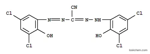 Molecular Structure of 114592-65-3 (1,5-BIS-(3,5-DICHLORO-2-HYDROXY-PHENYL)-FORMAZAN-3-CARBONITRILE)