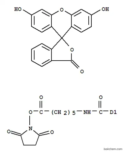 Molecular Structure of 114616-31-8 (FLUORESCEIN-5(6)-CARBOXAMIDOCAPROIC ACID N-SUCCINIMIDYL ESTER)