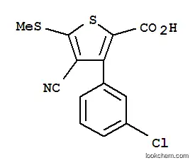 Molecular Structure of 116493-00-6 (3-(3-CHLOROPHENYL)-4-CYANO-5-(METHYLTHIO)THIOPHENE-2-CARBOXYLIC ACID)