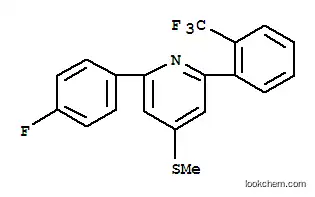 Molecular Structure of 116610-89-0 (2-(4-fluorophenyl)-4-(methylsulfanyl)-6-[2-(trifluoromethyl)phenyl]pyridine)