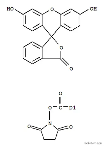 Molecular Structure of 117548-22-8 (5(6)-Carboxyfluorescein N-succinimidyl ester)