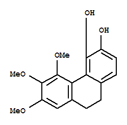 Molecular Structure of 117804-01-0 (3,4-Phenanthrenediol,9,10-dihydro-5,6,7-trimethoxy-)