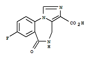 Molecular Structure of 118024-85-4 (4H-Imidazo[1,5-a][1,4]benzodiazepine-3-carboxylicacid, 8-fluoro-5,6-dihydro-6-oxo-)