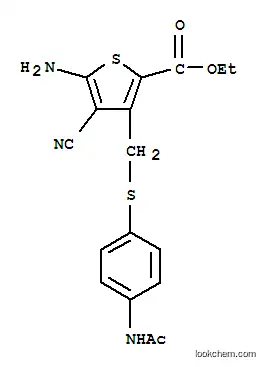 3-[[[4-(Acetylamino)phenyl]thio]methyl]-5-amino-4-cyano-2-thiophenecarboxylic acid ethyl ester