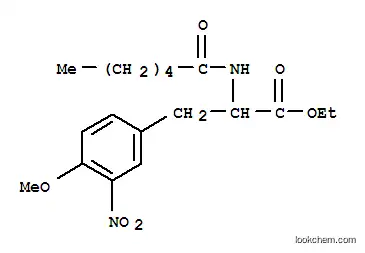 Molecular Structure of 118123-20-9 (ethyl N-hexanoyl-O-methyl-3-nitro-L-tyrosinate)