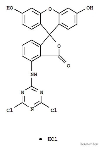 Molecular Structure of 118357-32-7 (6-([4,6-DICHLOROTRIAZIN-2-YL]AMINO)FLUORESCEIN HYDROCHLORIDE)