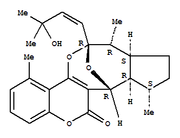 Molecular Structure of 118448-95-6 (6,11-Epoxy-12H-cyclopent[5,6]oxocino[3,2-c][1]benzopyran-12-one,6,7,7a,8,9,10,10a,11-octahydro-6-(3-hydroxy-3-methyl-1-butenyl)-4,7,10-trimethyl-,(6R,7R,7aS,10S,10aR,11R)- (9CI))