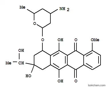 Molecular Structure of 118517-67-2 (5,12-Naphthacenedione,10-[[(2S,4R,6S)-4-aminotetrahydro-6-methyl-2H-pyran-2-yl]oxy]-7,8,9,10-tetrahydro-6,8,11-trihydroxy-8-[(1S)-1-hydroxyethyl]-1-methoxy-,(8S,10S)- (9CI))