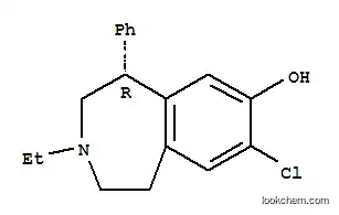 Molecular Structure of 118546-22-8 ((5R)-2,3,4,5-Tetrahydro-8-chloro-3-ethyl-5α-phenyl-1H-3-benzazepin-7-ol)