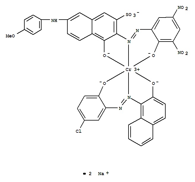 Chromate(2-),[1-[[5-chloro-2-(hydroxy-kO)phenyl]azo-kN1]-2-naphthalenolato(2-)][4-(hydroxy-kO)-3-[[2-(hydroxy-kO)-3,5-dinitrophenyl]azo-kN1]-7-[(4-methoxyphenyl)amino]-2-naphthalenesulfonato(3-)]-,dis