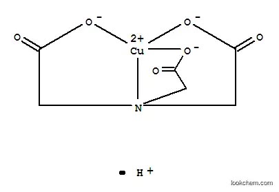 Molecular Structure of 1188-47-2 (Cuprate(1-),[N,N-bis[(carboxy-kO)methyl]glycinato(3-)-kN,kO]-, hydrogen (1:1), (T-4)-)