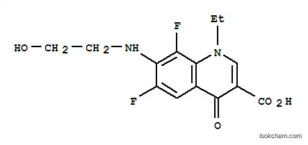 Molecular Structure of 119052-76-5 (3-Quinolinecarboxylicacid, 1-ethyl-6,8-difluoro-1,4-dihydro-7-[(2-hydroxyethyl)amino]-4-oxo-)