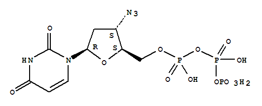Molecular Structure of 119388-79-3 (Uridine5'-(tetrahydrogen triphosphate), 3'-azido-2',3'-dideoxy- (9CI))