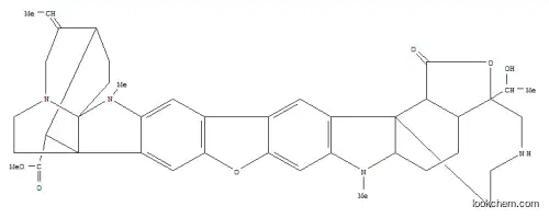 Molecular Structure of 119400-91-8 (20b,3-(Ethaniminomethano)-9b,15-methano-13H,18H-azepino[1''',2''':1'',2'']pyrrolo[3'',2'':4',5']pyrrolo[2',3':5,6]benzofuro[2,3-b]furo[3,4-g]carbazole-25-carboxylicacid, 14-ethylidene-1,3,3a,4,5,5a,6,10,11,14,15,16,17,20c-tetradecahydro-3-[(1R)-1-hydroxyethyl]-6,18-dimethyl-1-oxo-,methyl ester, (3S,3aR,5aS,9bR,14E,15R,17aS,20bR,20cR,25R)- (9CI))