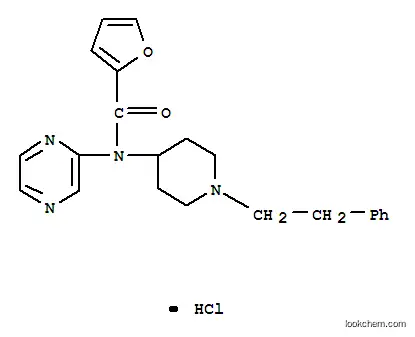 Molecular Structure of 119413-53-5 (N-(1-Phenethyl-4-piperidinyl)-N-(2-pyrazinyl)furan-2-carboxamide hydrochloride)