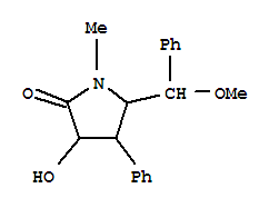 Molecular Structure of 119518-25-1 (2-Pyrrolidinone,3-hydroxy-5-(methoxyphenylmethyl)-1-methyl-4-phenyl-)