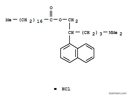 Molecular Structure of 119585-30-7 (5-(dimethylamino)-2-naphthalen-1-ylpentyl octadecanoate hydrochloride)