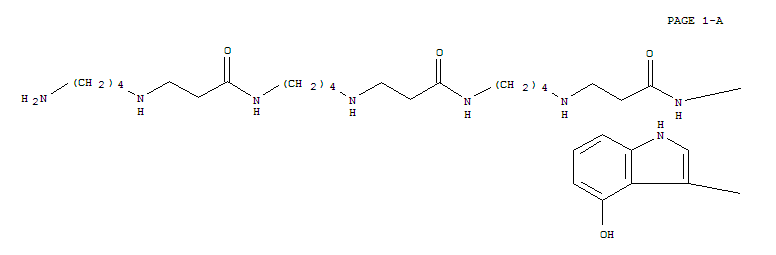 L-Aspartamide,N2-[(4-hydroxy-1H-indol-3-yl)acetyl]-L-ornithyl-N1-(32-amino-7,16,25-trioxo-6,10,15,19,24,28-hexaazadotriacont-1-yl)-(9CI)