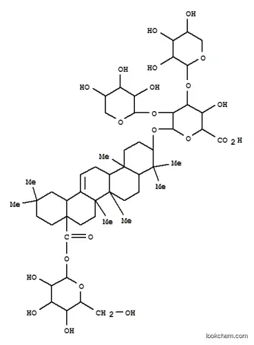 Molecular Structure of 119617-28-6 (b-D-Glucopyranosiduronic acid, (3b)-28-(b-D-glucopyranosyloxy)-28-oxoolean-12-en-3-yl O-b-D-xylopyranosyl-(1&reg;2)-O-[b-D-xylopyranosyl-(1&reg;3)]- (9CI))