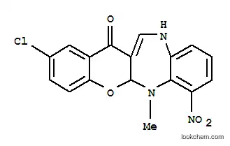 Molecular Structure of 119707-41-4 (2-chloro-6-methyl-7-nitro-6,11-dihydrochromeno[2,3-b][1,5]benzodiazepin-13(5aH)-one)