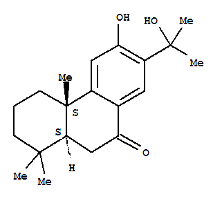 Molecular Structure of 119767-13-4 (9(1H)-Phenanthrenone,2,3,4,4a,10,10a-hexahydro-6-hydroxy-7-(1-hydroxy-1-methylethyl)-1,1,4a-trimethyl-,(4aS,10aS)-)