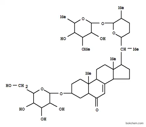 Molecular Structure of 120015-17-0 (Cholest-7-en-6-one,26-[(6-deoxy-3-O-methyl-a-L-mannopyranosyl)oxy]-22,26-epoxy-3-(b-D-glucopyranosyloxy)-, (3b,5a,22S,25R,26S)- (9CI))