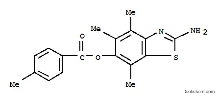 Molecular Structure of 120164-18-3 (Benzoic  acid,  4-methyl-,  2-amino-4,5,7-trimethyl-6-benzothiazolyl  ester)