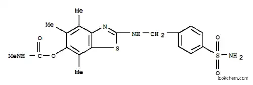 Molecular Structure of 120164-91-2 (Benzenesulfonamide,  4-[[[4,5,7-trimethyl-6-[[(methylamino)carbonyl]oxy]-2-benzothiazolyl]amino]methyl]-)