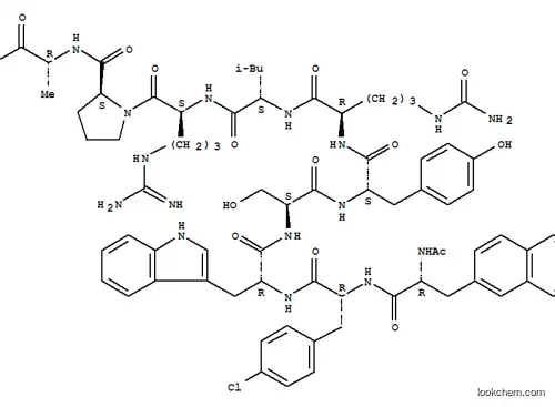 Molecular Structure of 120287-84-5 (LHRH, N-Ac-Nal(1)-4-Cl-Phe(2)-Trp(3)-Cit(6)-AlaNH2(10)-)
