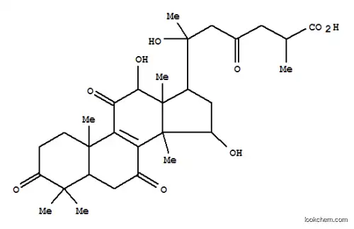 Molecular Structure of 120462-50-2 (Lanost-8-en-26-oicacid, 12,15,20-trihydroxy-3,7,11,23-tetraoxo-, (12b,15a,20x)- (9CI))