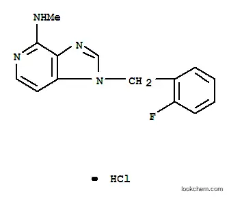 Molecular Structure of 120537-54-4 (1-(2-fluorobenzyl)-N-methyl-1H-imidazo[4,5-c]pyridin-4-amine hydrochloride)