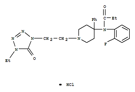 Propanamide,N-[1-[2-(4-ethyl-4,5-dihydro-5-oxo-1H-tetrazol-1-yl)ethyl]-4-phenyl-4-piperidinyl]-N-(2-fluorophenyl)-,hydrochloride (1:1)