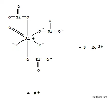 Molecular Structure of 12068-36-9 (trimagnesium potassium difluorotris[metasilicato(2-)-O]oxoaluminate(7-))