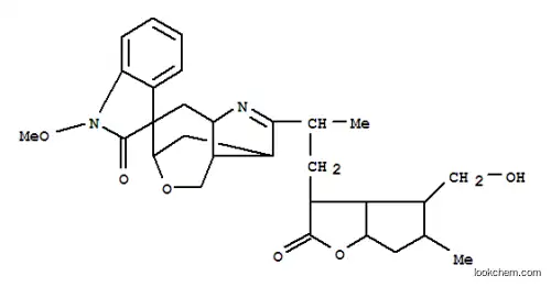 Molecular Structure of 120881-61-0 (Spiro[3H-indole-3,7'(6'H)-[3,6]methano[3H]oxepino[4,3-b]pyrrol]-2(1H)-one,2'-[(1R)-2-[(3S,3aS,4R,5S,6aS)-hexahydro-4-(hydroxymethyl)-5-methyl-2-oxo-2H-cyclopenta[b]furan-3-yl]-1-methylethyl]-3'a,4',8',8'a-tetrahydro-1-methoxy-,(3S,3'R,3'aS,6'R,8'aS)- (9CI))