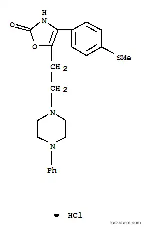 Molecular Structure of 120944-29-8 (4-[4-(methylsulfanyl)phenyl]-5-[2-(4-phenylpiperazin-1-yl)ethyl]-1,3-oxazol-2(3H)-one hydrochloride)