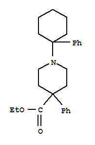 4-Piperidinecarboxylicacid, 4-phenyl-1-(1-phenylcyclohexyl)-, ethyl ester