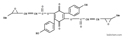 Molecular Structure of 121254-48-6 (2-Propenoic acid,3-[(2S,3S)-3-methyloxiranyl]-,2,5-bis(4-hydroxyphenyl)-3,6-dioxo-1,4-cyclohexadiene-1,4-diyl ester, (2Z,2'Z)-(9CI))