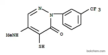 Molecular Structure of 121442-70-4 (5-(methylamino)-4-thioxo-2-[3-(trifluoromethyl)phenyl]-1,4-dihydropyridazin-3(2H)-one)