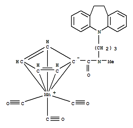 Molecular Structure of 121603-70-1 (Manganese,tricarbonyl[(1,2,3,4,5-h)-1-[[[3-(10,11-dihydro-5H-dibenz[b,f]azepin-5-yl)propyl]methylamino]carbonyl]-2,4-cyclopentadien-1-yl]-)