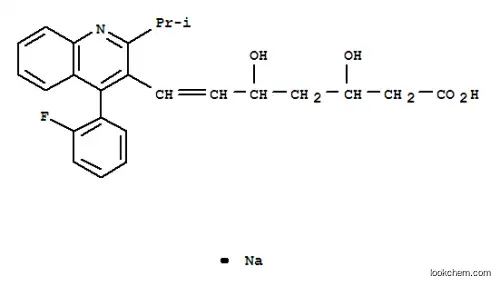 Molecular Structure of 121661-23-2 (sodium (6E)-7-[4-(2-fluorophenyl)-2-(1-methylethyl)quinolin-3-yl]-3,5-dihydroxyhept-6-enoate)