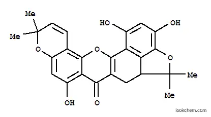 Molecular Structure of 121748-26-3 (5H,7H,11H-Benzofuro[3,4-bc]pyrano[3,2-h]xanthen-7-one,5a,6-dihydro-1,3,8-trihydroxy-5,5,11,11-tetramethyl-)