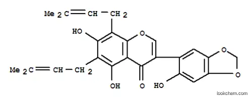 Molecular Structure of 121795-47-9 (4H-1-Benzopyran-4-one,5,7-dihydroxy-3-(6-hydroxy-1,3-benzodioxol-5-yl)-6,8-bis(3-methyl-2-buten-1-yl)-)