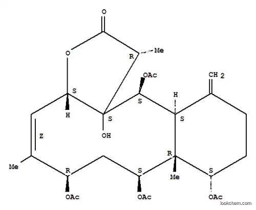 Benzo[4,5]cyclodeca[1,2-b]furan-2(1H)-one,6,8,9,13-tetrakis(acetyloxy)-3a,6,7,8,8a,9,10,11,12,12a,13,13a-dodecahydro-13a-hydroxy-1,5,8a-trimethyl-12-methylene-,(1R,3aS,4Z,6R,8S,8aR,9S,12aS,13S,13aS)-