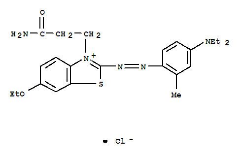 3-(3-amino-3-oxopropyl)-2-[[4-(diethylamino)-m-tolyl]azo]-6-methylbenzothiazolium chloride