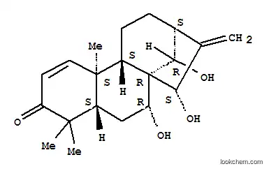 Molecular Structure of 122717-57-1 (Kaura-1,16-dien-3-one,7,14,15-trihydroxy-, (7a,14R,15a)-(9CI))