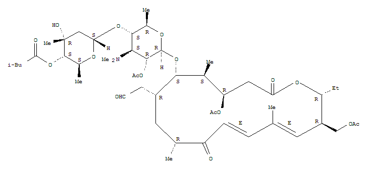 Tylosin,23-O-acetyl-23-O-de(6-deoxy-2,3-di-O-methyl-b-D-allopyranosyl)-, 2A,3-diacetate4B-(3-methylbutanoate) (9CI)